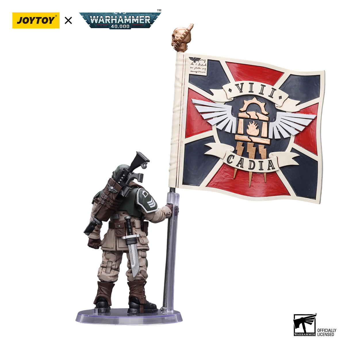 Astra Militarum Cadian Command Squad Veteran with Regimental Standard - view 15