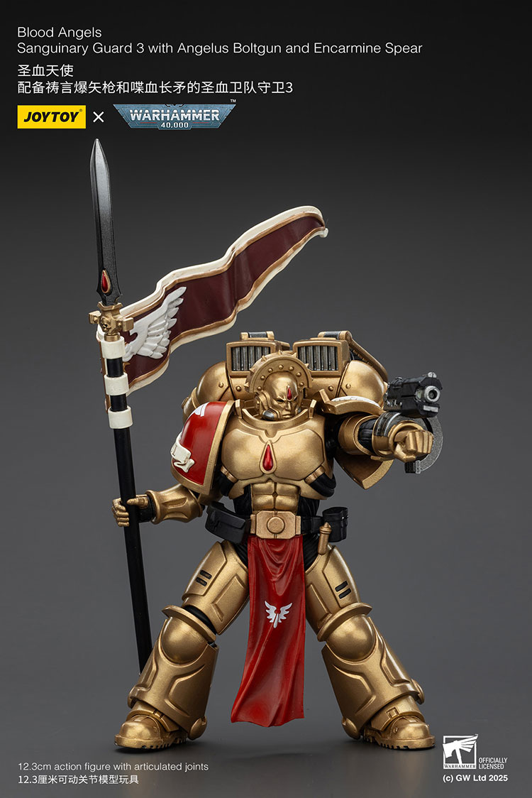 Blood Angels Sanguinary Guard 3 with Angelus Boltgun and Encarmine Spear - view 4