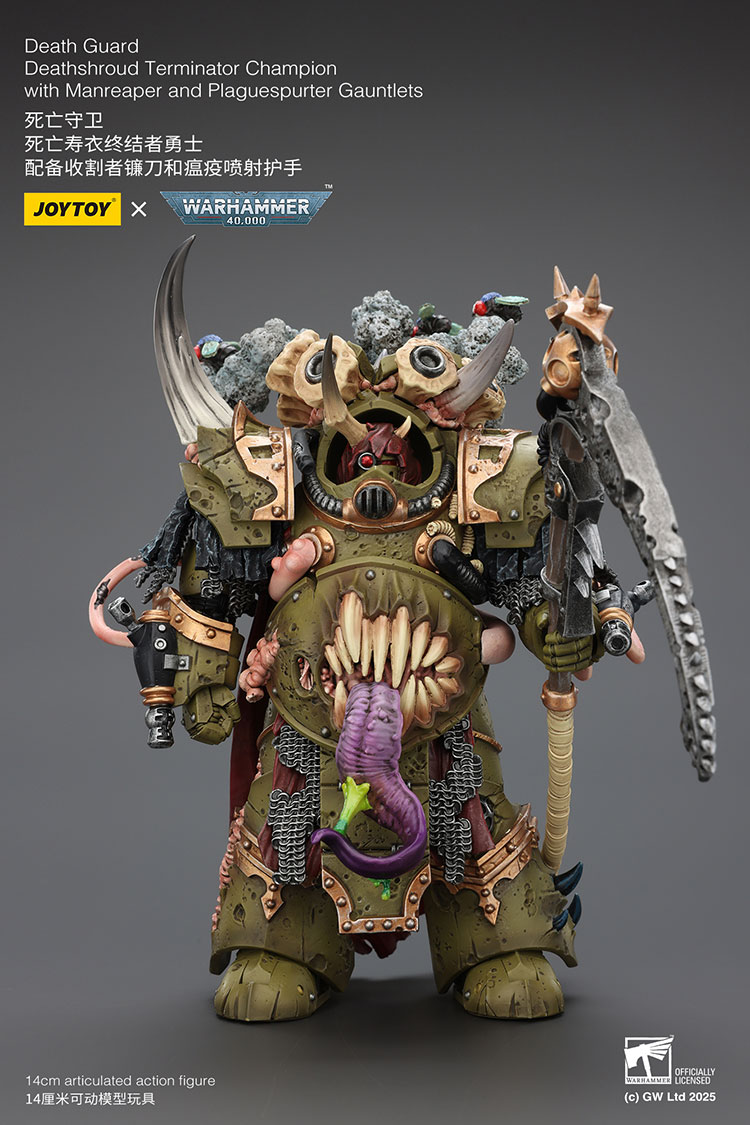 Death Guard Deathshroud Terminator Champion with Manreaper and Plaguespurter Gauntlets - view 4