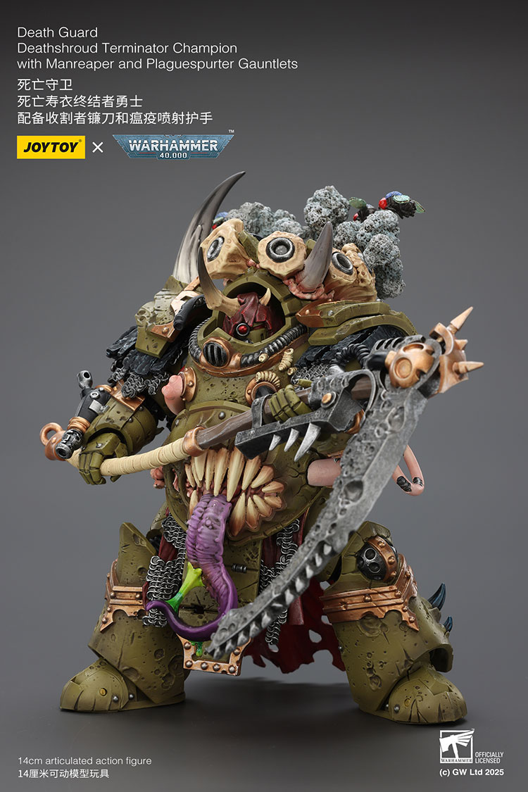Death Guard Deathshroud Terminator Champion with Manreaper and Plaguespurter Gauntlets - view 7