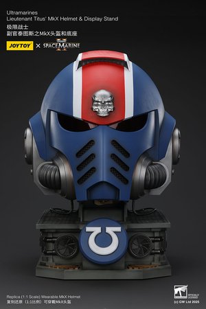 Ultramarines Lieutenant Titus' MKX Helmet & Display Stand - Premium action figure - $299.99