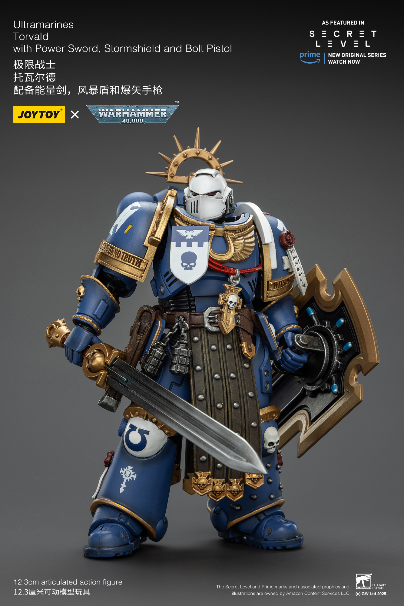 Ultramarines Torvald with Power Sword, Stormshield and Bolt Pistol - view 6